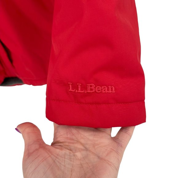 L.L. Bean Winter Warmer Jacket Fleece Lined Hooded Red 271138 Women 1X Regular - Picture 4 of 12